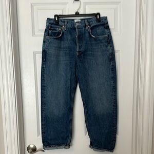 Citizens Of Humanity Blue Relaxed Jeans High-Rise Cropped